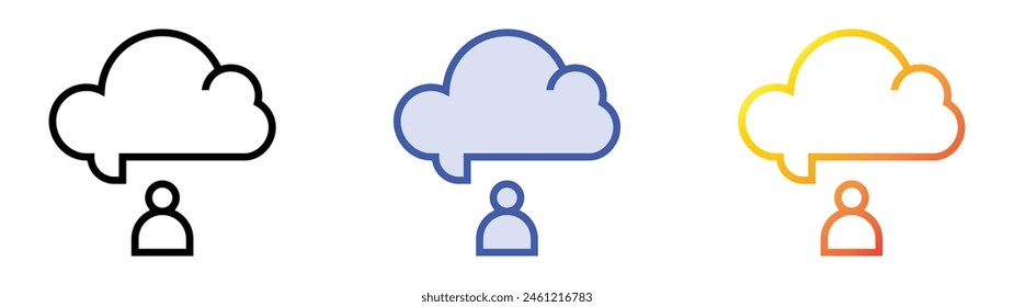dreaming icon. Linear, Blue Fill and Gradient Style Design Isolated On White Background