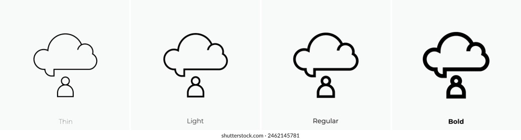 dreaming icon. Thin, Light Regular And Bold style design isolated on white background