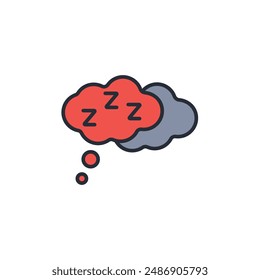 dreaming icon. vector.Editable stroke.linear style sign for use web design,logo.Symbol illustration.