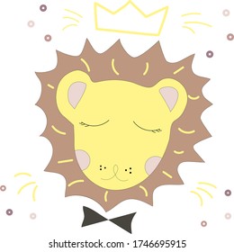 Dreaming lion -  vector illustration for children's poster and textile design