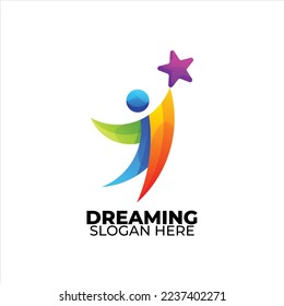 dreaming logo colorful gradient style