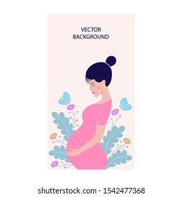 Dreaming pregnant woman thinking about baby. Healthcare concept.