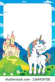 Dreaming unicorn theme frame 2 - eps10 vector illustration.