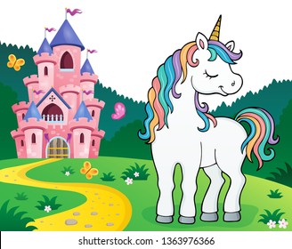 Dreaming unicorn theme image 2 - eps10 vector illustration.