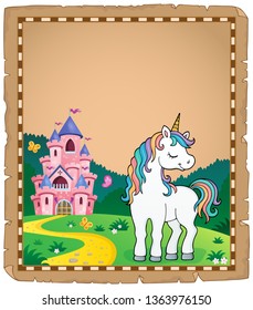 Dreaming unicorn theme parchment 3 - eps10 vector illustration.