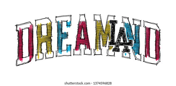 Dreamland Los Angeles slogan t shirt print design