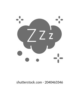 Dreams cloud grey icon. Isolated on white background