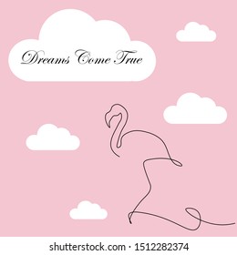 Dreams come true background concept, vector illustration