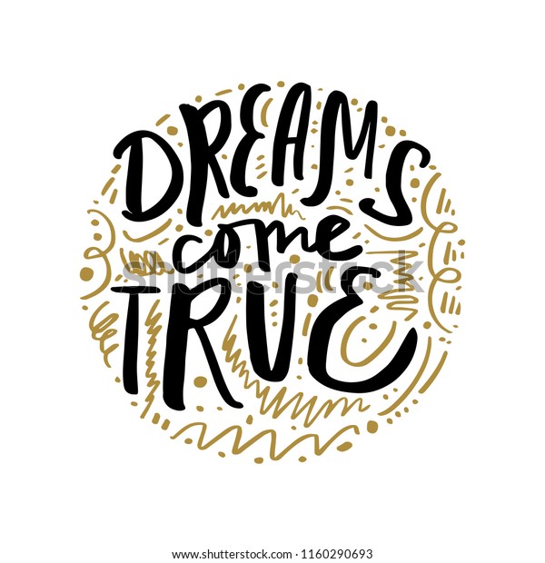 Dreams Come True Hand Drawn Lettering のベクター画像素材 ロイヤリティフリー