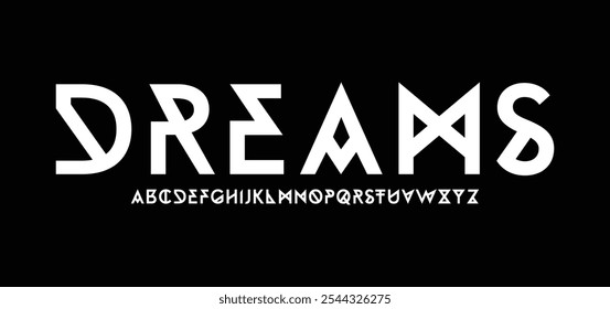 Dreams, Modern Bold Font. Typography urban style alphabet fonts for fashion, sport, technology, digital, movie, logo design, vector illustration

