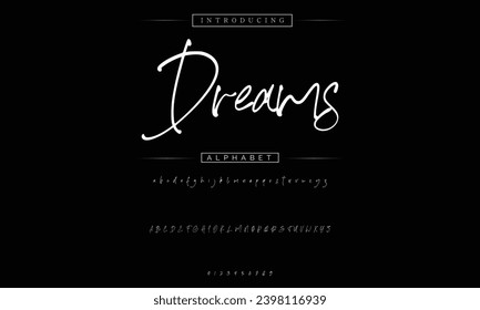 Firma Dreams Tipo de letra Caligrafía Logotipo Script Pincel Tipo de letra Letra letra manuscrita