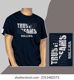 sueños, tipografía de slogan ilustración diseño vectorial para impresión con camiseta de imitación
