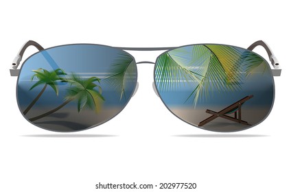 Dreams of summer on the beach. Vector EPS10