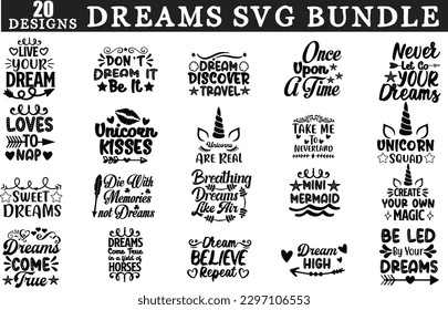 paquete svg de sueños, diseño svg de sueños