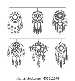 Dreams traps set in the trendy linear style