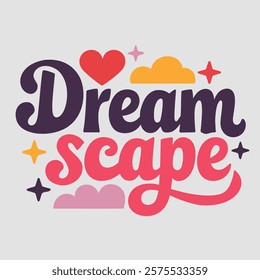 Dreamscape script text typography valentine vector  transparent background