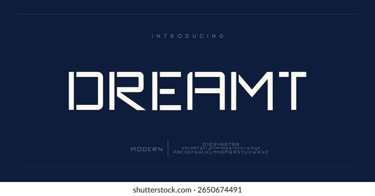 Dreamt Abstract modern urban alphabet fonts. Typography sport, simple, technology, fashion, digital, future creative logo font. vector illustration