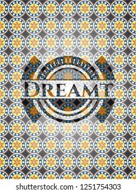 Dreamt arabesque emblem background. arabic decoration.