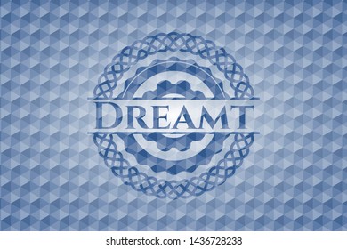 Dreamt blue polygonal emblem. Vector Illustration. Detailed.