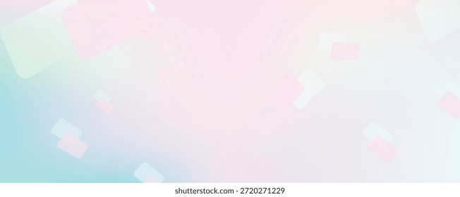 Fundo abstrato Dreamy com um pastel suave rosa, azul e verde claro gradiente com elementos geométricos arredondados borrados, ideal para projetos de design elegante moderno