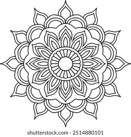 Dreamy balance adult mandala coloring book page for kdp book interior. 