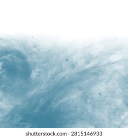 Dreamy blue cosmic nebula with glowing dust clouds and a bright galactic vortex in deep space