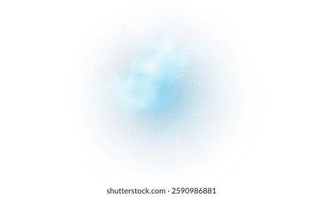 Dreamy blue fog intertwined with sparkling glitter and tiny star-like particles, creating a magical atmosphere. A touch of glowing blue vapor and celestial stardust enhances the surreal beauty.