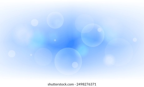 Fondo de luz Bokeh azul de ensueño del cielo con burbujas