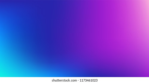 Dreamy Blue Purple Vibrant Gradient Vector Background. Sunrise, Sunset, Sky, Water Color Overlay Neon Design Element. Dreamy Unfocussed Holograph Luxury Texture. Fluid Lights Minimal Digital Gradient