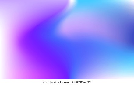 Dreamy Blue Purple Vibrant Gradient Vector Background. Sunrise, Sunset, Sky, Water Color Overlay Neon Design Element. Dreamy Unfocussed Holograph Luxury Texture. Vector illustration