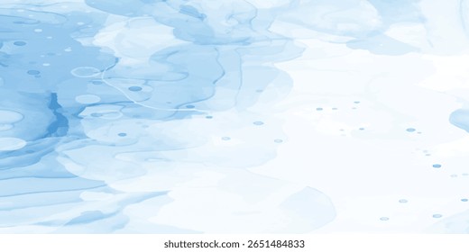 Textura Aquarela de Parede Azul Sonhável com Nuvens Brancas e Sotaques de Céu Rosa para Gráficos com tema de céu abstrato suave
