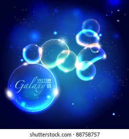 dreamy bubble on galaxy vector background