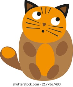 Un gato ensueño, ilustración, vector sobre un fondo blanco.