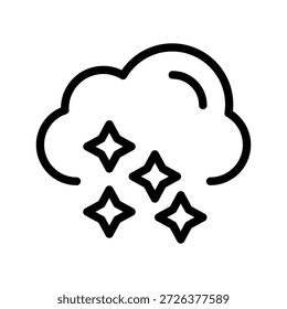 Dreamy cloud and stars icon set for night sky, weather apps, astronomy, and UI design
