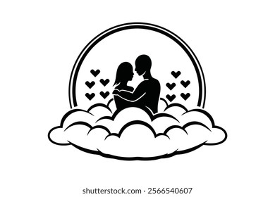 Dreamy cloud vector creations perfect for Valentine's Day cards,  media, and romantic designs. Add a touch of whimsy and love to your projects with these unique and versatile cloud illustrations.