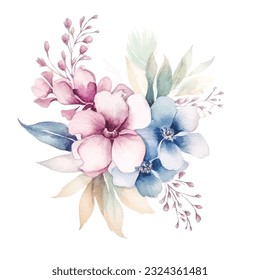 Dreamy Fairy Floral Arrangements in Watercolor - Soft Pastel Clipart