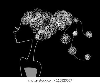 Dreamy girl with flower hair