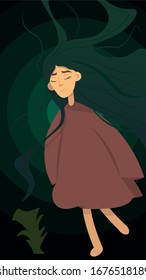 Dreamy girl in the underwater kingdom