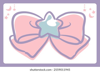 Dreamy and girly pastel colored ribbon . Design element. Vector illustration.