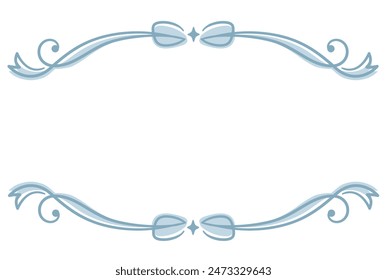 Dreamy and girly pastel ribbon frame. Design element. Vector illustration.