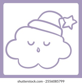 Dreamy and girly pastel tone cloud illustration. Design element. Vector illustration.