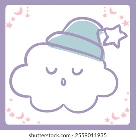 Dreamy and girly pastel tone cloud illustration. Design element. Vector illustration.