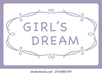 Dreamy, girly pastel tone frame. Design element. Vector illustration.