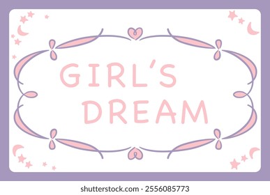 Dreamy, girly pastel tone frame. Design element. Vector illustration.