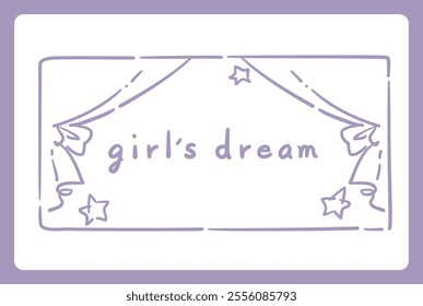 Dreamy, girly pastel tone frame. Design element. Vector illustration.