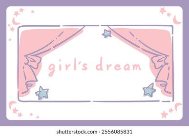 Dreamy, girly pastel tone frame. Design element. Vector illustration.