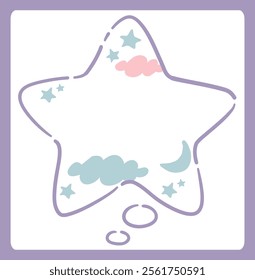 Dreamy, girly pastel tone frame. Vector illustration.