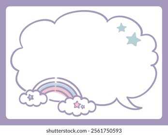 Dreamy, girly pastel tone frame. Vector illustration.