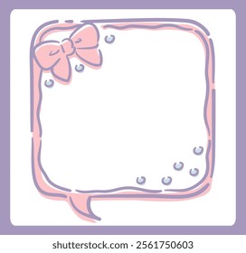 Dreamy, girly pastel tone frame. Vector illustration.