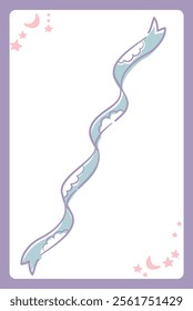 Dreamy and girly pastel tone frame with ribbon. Design element. Vector illustration.